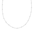 Sterling Silver 3mm Station Oval Moon Necklace 24 Inches 5.40 Grams - Sticky add to cart bar