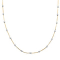 14K YG Over and Sterling Silver 3mm Station Oval Moon Necklace 24 Inches 5.40 Grams - Sticky add to cart bar