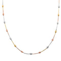 14K RG, YG Over and Sterling Silver 3mm Station Oval Moon Necklace 24 Inches 5.40 Grams - Sticky add to cart bar