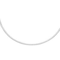 Sterling Silver 3mm Omega Necklace 18 Inches 11.70 Grams (Del. in 8-10 Days)