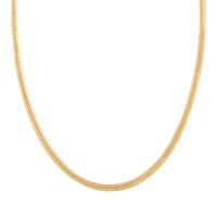 Italian 14K Yellow Gold Over Sterling Silver Herringbone Chain Necklace 20 Inches 10.20 Grams