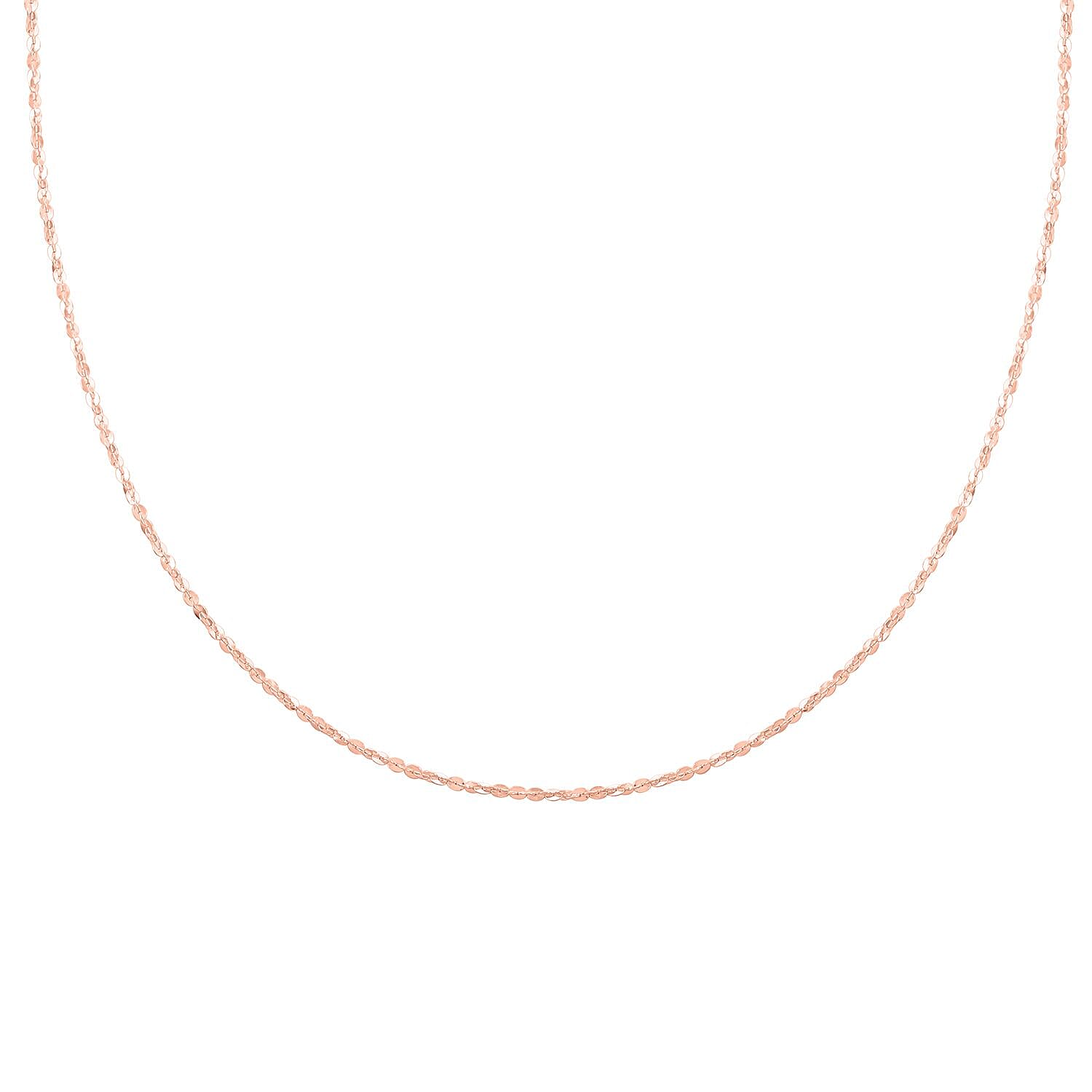 Italian 14K Rose Gold Over Sterling Silver Twisted Necklace 18-24 Inches 4 Grams