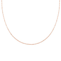 Italian 14K Rose Gold Over Sterling Silver Twisted Necklace 18-24 Inches 4 Grams