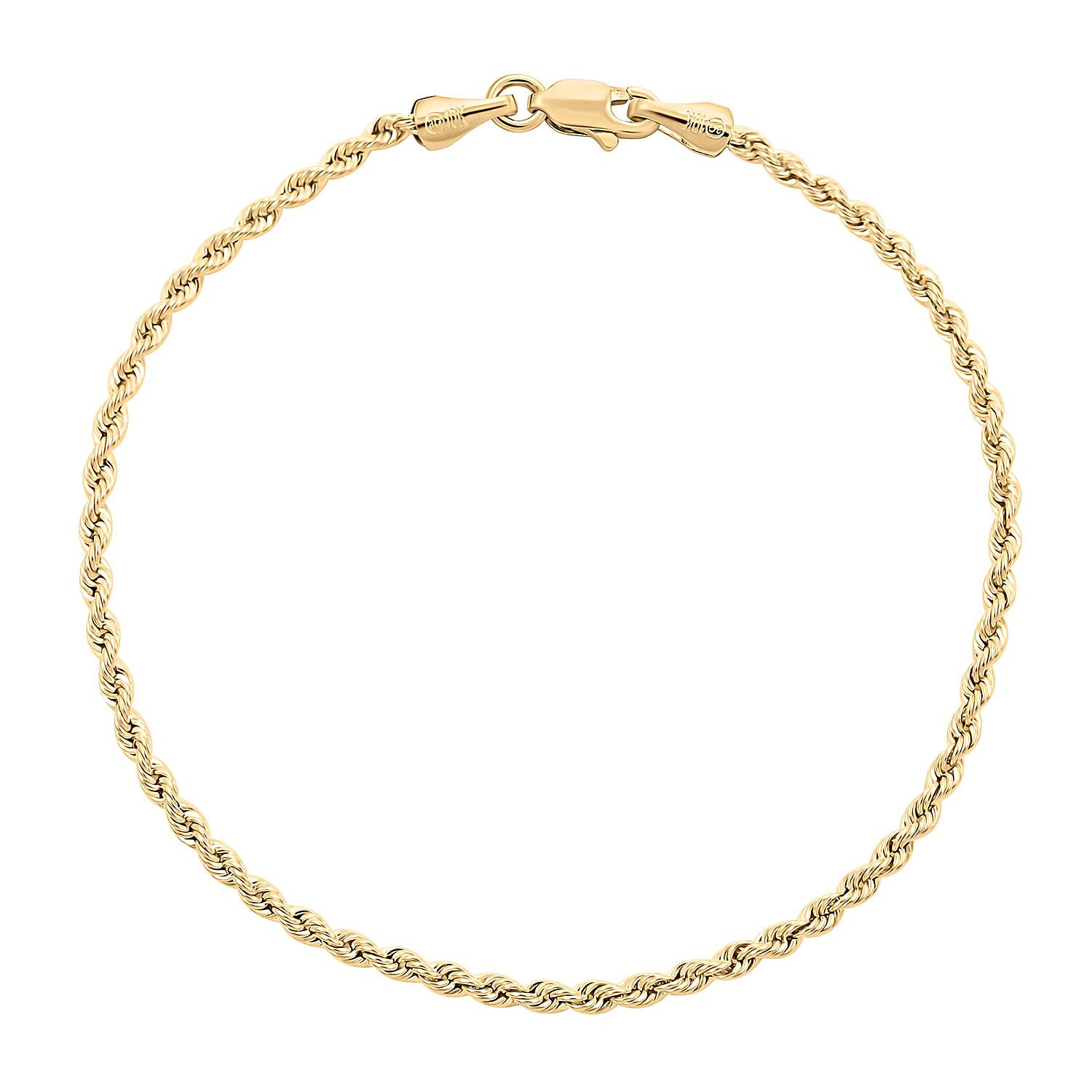 10K Yellow Gold 2.1mm Quint Rope Bracelet (7.00 In) 1.20 Grams