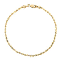10K Yellow Gold 2.1mm Quint Rope Bracelet (7.00 In) 1.20 Grams
