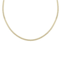 10K Yellow, White Gold 3.5mm Diamond-Cut Cylinder Chain Necklace 24 Inches 22.50 Grams