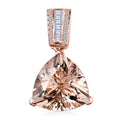 Luxoro 14K Rose Gold AAA Marropino Morganite, I2-I3 Natural Pink and White Diamond Pendant 5.10 ctw - Sticky add to cart bar