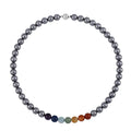 Seven Chakra Terahertz 350.00 ctw Beaded Necklace 20 Inches in Rhodium Over Sterling Silver - Sticky add to cart bar