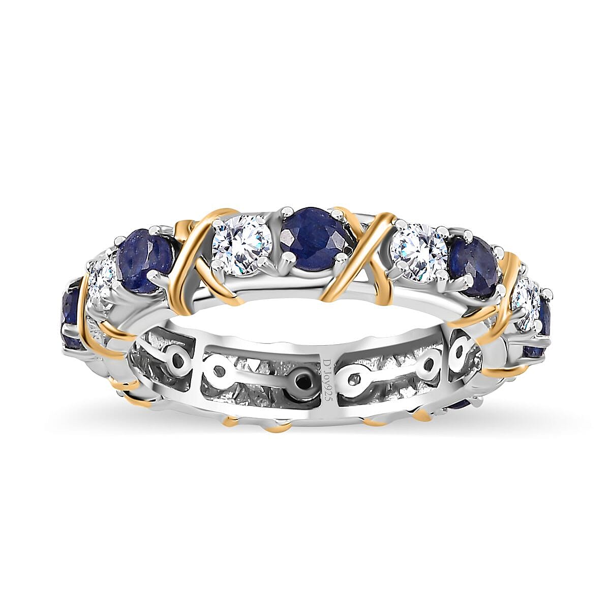 TLV Masoala Sapphire (FF) XOXO Ring in Vermeil YG and Platinum Over Sterling Silver (Size 6.0) 2.35 ctw