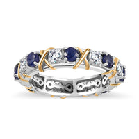 TLV Masoala Sapphire (FF) XOXO Ring in Vermeil YG and Platinum Over Sterling Silver (Size 6.0) 2.35 ctw