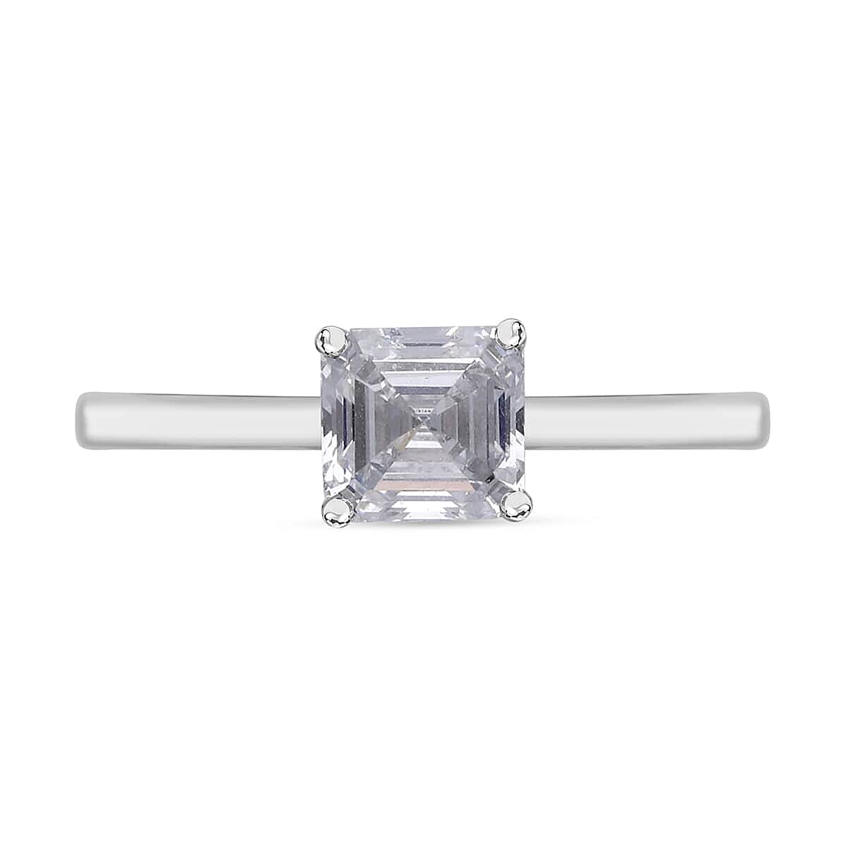 IGI Certified 14K White Gold Asscher Cut Luxuriant Lab Grown Diamond F VS Solitaire Ring (Size 8.0) 1.00 ctw