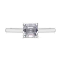 IGI Certified 14K White Gold Asscher Cut Luxuriant Lab Grown Diamond F VS Solitaire Ring (Size 8.0) 1.00 ctw