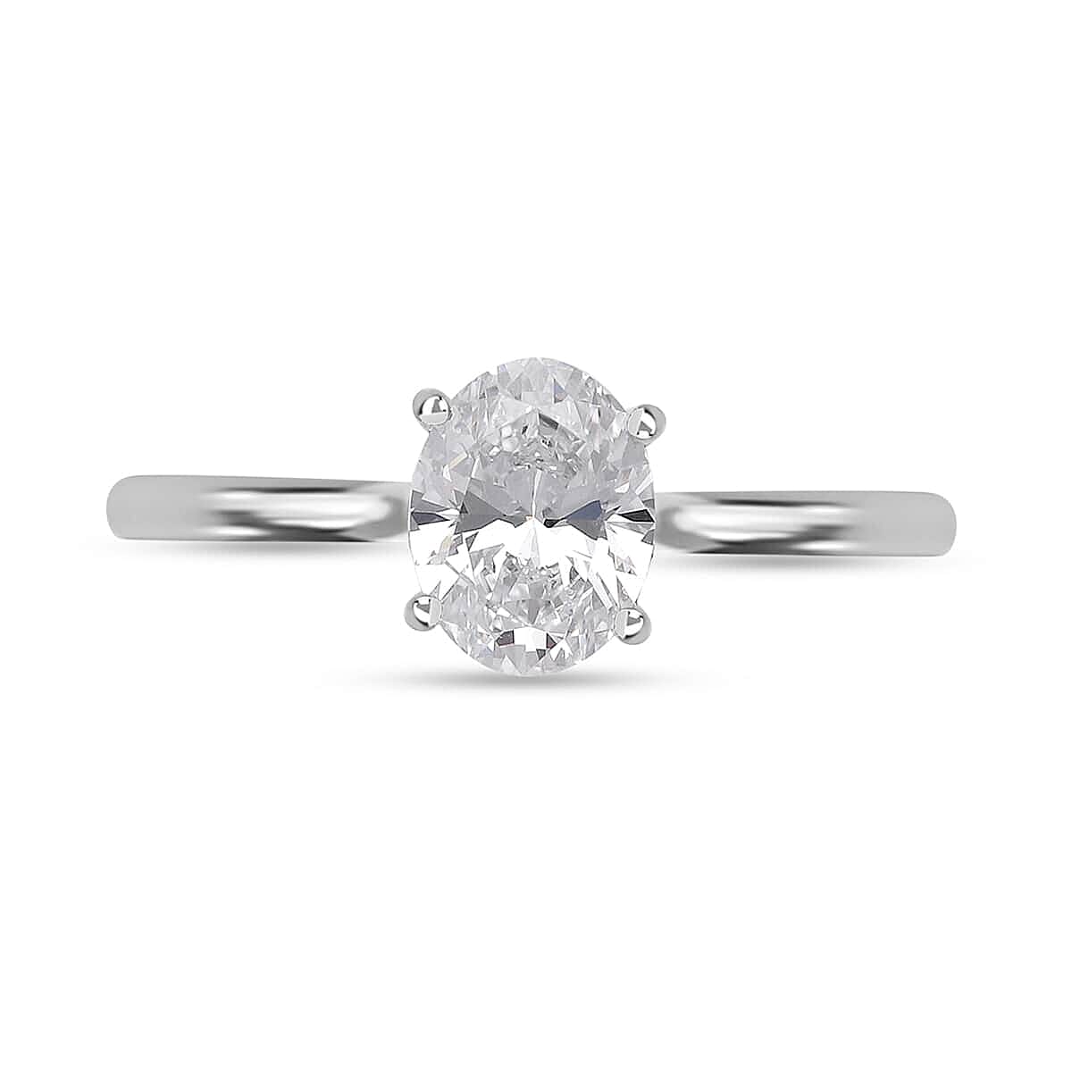 IGI Certified 14K White Gold Luxuriant Lab Grown Diamond (F, VS) Solitaire Ring (Size 8.0) 1.00 ctw