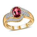 Luxoro 14K Yellow Gold AAA Ouro Fino Rubellite, Diamond (G-H, I2) (0.25 cts) Bypass Ring (Size 10.0) (4.85 g) 1.55 ctw - Sticky add to cart bar
