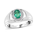 St.Paricks Day Deal Rhapsody 950 Platinum AAAA Kagem Zambian Emerald, Diamond (E-F, VS2) Men's Ring (Size 10.0) (9.15 g) 1.20 ctw - Sticky add to cart bar