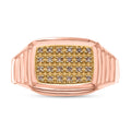 Natural Champagne Diamond Ring in Vermeil RG Over Sterling Silver (Size 10.0) 0.15 ctw - Sticky add to cart bar