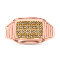 Natural Champagne Diamond Ring in Vermeil RG Over Sterling Silver (Size 10.0) 0.15 ctw