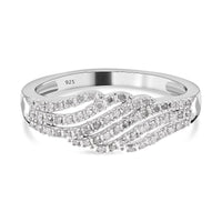 Diamond Ring in Platinum Over Sterling Silver (Size 10.0) 0.33 ctw