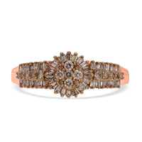 Natural Champagne Diamond Ring in Vermeil Rose Gold Over Sterling Silver (Size 8.0) 0.50 ctw