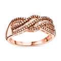 Natural Champagne Diamond Royal Ring in Vermeil Rose Gold Over Sterling Silver - Sticky add to cart bar