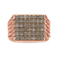Natural Champagne Diamond Ring in Vermeil Rose Gold Over Sterling Silver (Size 9.0) 1.50 ctw - Sticky add to cart bar