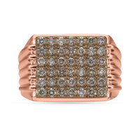 Natural Champagne Diamond Ring in Vermeil Rose Gold Over Sterling Silver (Size 9.0) 1.50 ctw