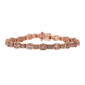 Natural Champagne Diamond Bracelet in Vermeil Rose Gold Over Sterling Silver (7.25 In) 1.50 ctw - Sticky add to cart bar