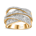White Diamond Ring in Vermeil Yellow Gold Over Sterling Silver (Size 10.0) 1.50 ctw - Sticky add to cart bar