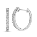 Diamond Hoop Earrings in Platinum Over Sterling Silver 0.33 ctw - Sticky add to cart bar