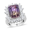 AAA Anahi Ametrine and White Zircon Ring in Platinum Over Sterling Silver (Size 6.0) 10.00 ctw - Sticky add to cart bar