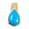 Luxoro 10K Yellow Gold Premium Sleeping Beauty Turquoise, I2 Natural Yellow and White Diamond Pendant without Chain 4.50 ctw - Sticky add to cart bar