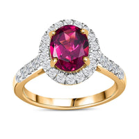 Luxoro 10K Yellow Gold AAA Purple Garnet, Diamond (G-H, I2) (0.85 cts) Ring (Size 10.0) 3.25 ctw