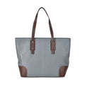 Black Genuine Leather Tote Bag with Double Handles Drop - Sticky add to cart bar