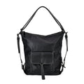 Black Multi-Purpose 2-in-1 Genuine Leather Crossbody Bag (13"x5.5"x13.8") with Adjustable Straps - Sticky add to cart bar