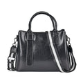 Black Genuine Leather Crossbody Bag (12.2"x9"x4.7") with Handle Drop and Long Shoulder Strap - Sticky add to cart bar