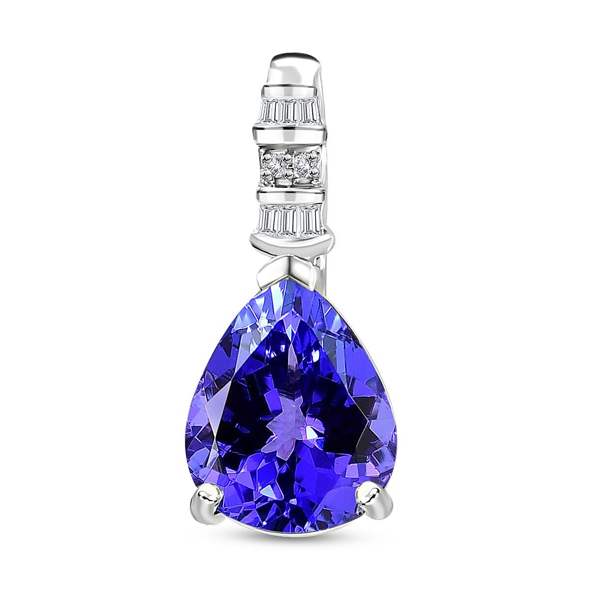 Rhapsody 950 Platinum AAAA Tanzanite and E-F VS Diamond Statement Pendant 2.75 ctw