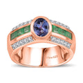 Tanzanite, Multi Gemstone Ring in Vermeil RG Over Sterling Silver (Size 10.0) 2.00 ctw - Sticky add to cart bar