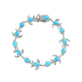Sleeping Beauty Turquoise Turtle Bracelet in Platinum Over Sterling Silver (7.25 In) 8.90 ctw - Sticky add to cart bar
