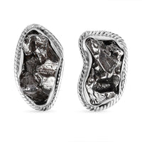Marvelous Meteorite 24.00 ctw Earrings in Rhodium Over Sterling Silver