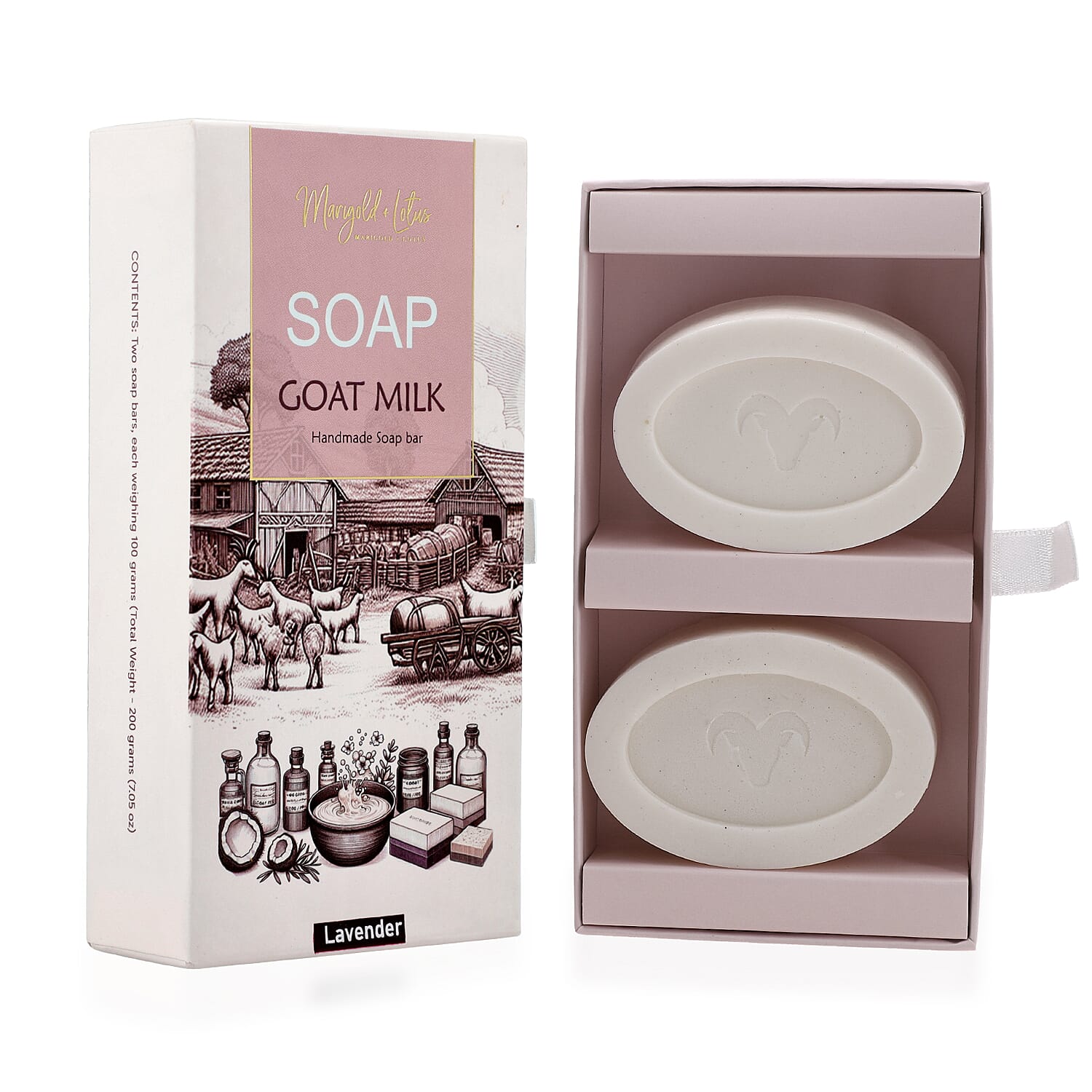Marigold and Lotus Set of 2 Goat Milk - Vanilla