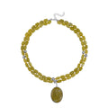 Lemon Quartz Two Row Beaded Necklace 20-22 Inches with Matching Pendant in Silvertone 628.25 ctw - Sticky add to cart bar