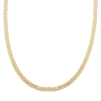 Italian 10K Yellow Gold 2 Strand Bismark Chain Necklace 20 Inches 5.20 Grams
