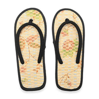 Checked Seegrass Slipper with Fabric Strap 7-7.5