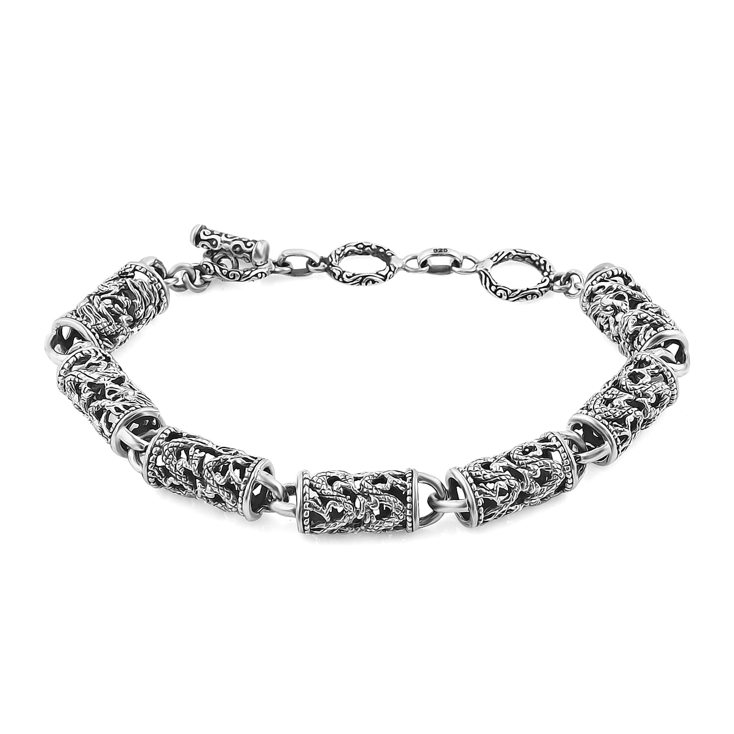 Bali Legacy Sterling Silver Dragon Bracelet (8.00 In) 17.80 Grams