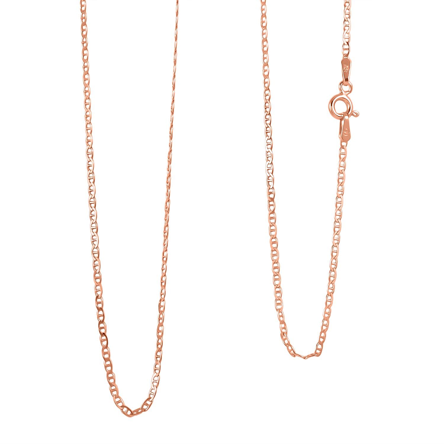 Italian 14K RG Over Sterling Silver Venezia Chain Necklace (24 Inches) (2.50 g)