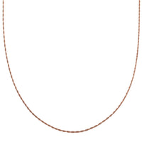 Italina 14K Rose Gold Over Sterling Silver Rope Adjustable Chain Necklace 24 Inches 3.20 Grams