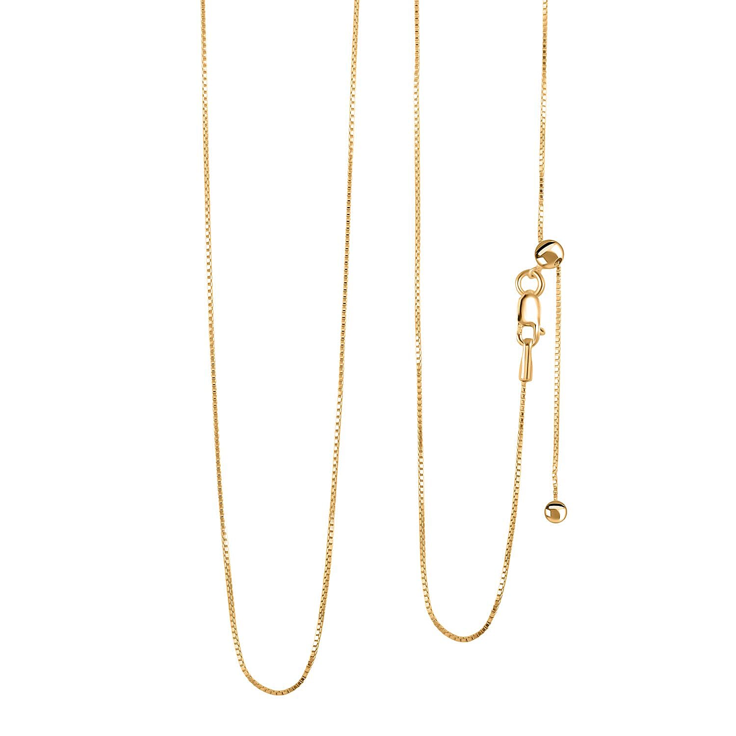 Italian 14K Yellow Gold Over Sterling Silver Chain Necklace 24 Inches 2.60 Grams