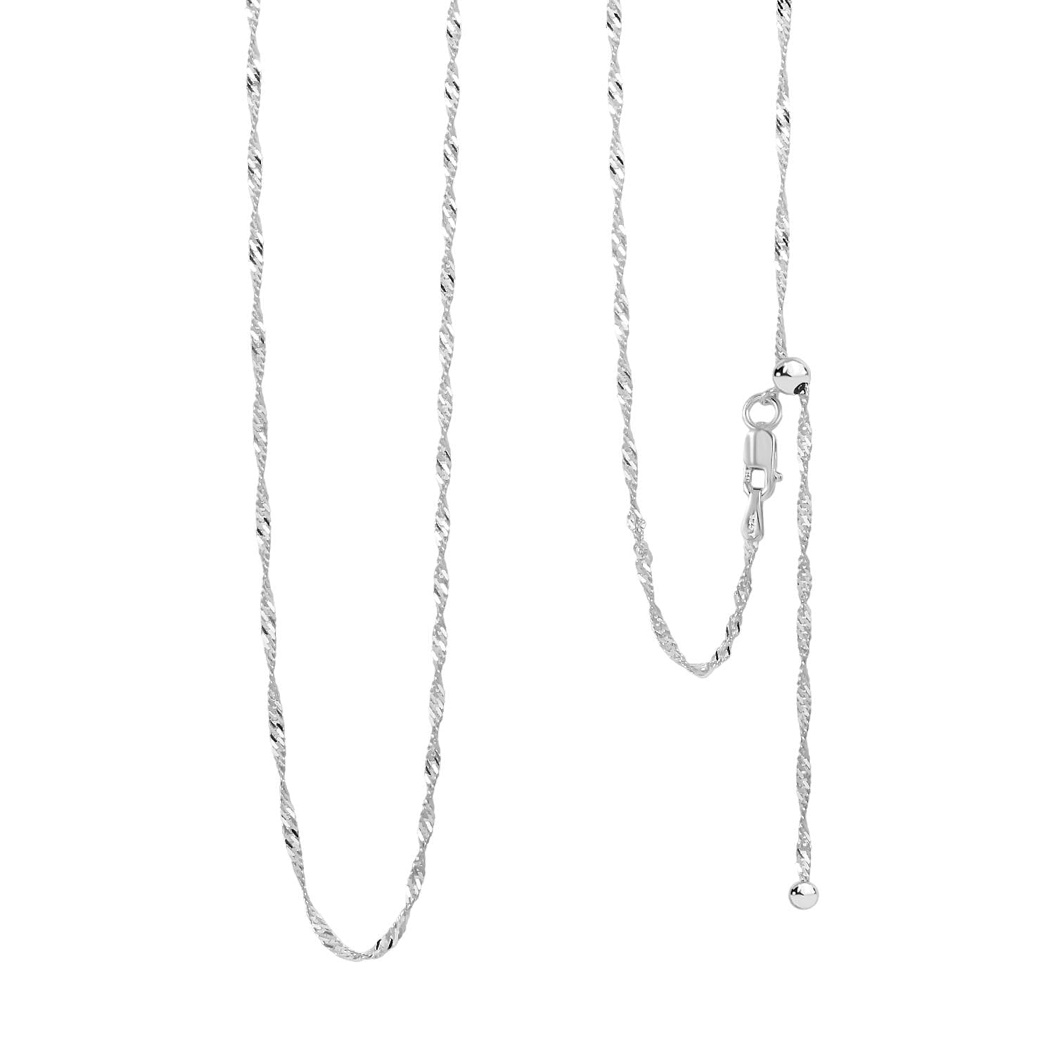 Italian Sterling Silver Singapore Chain Necklace 24 Inches 2.80 Grams