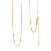 Italian 14K Yellow Gold Over Sterling Silver Singapore Chain Necklace 24 Inches 2.70 Grams