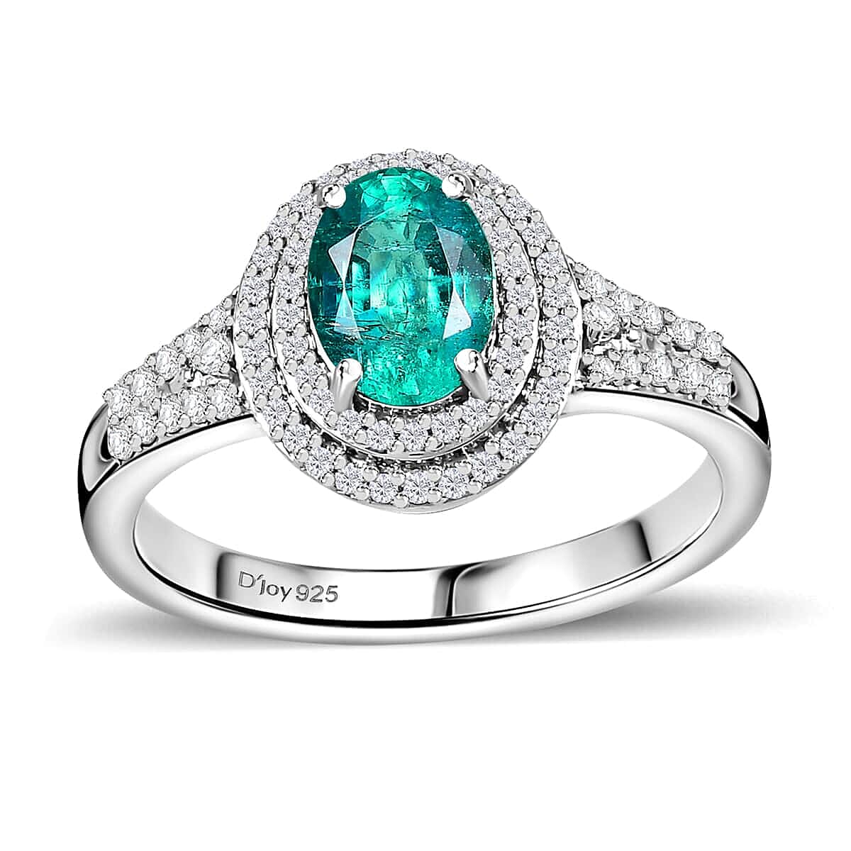 Rhapsody 950 Platinum AAAA Emerald and E-F VS2 Diamond Ring (Size 9.0) 7.80 Grams 1.75 ctw